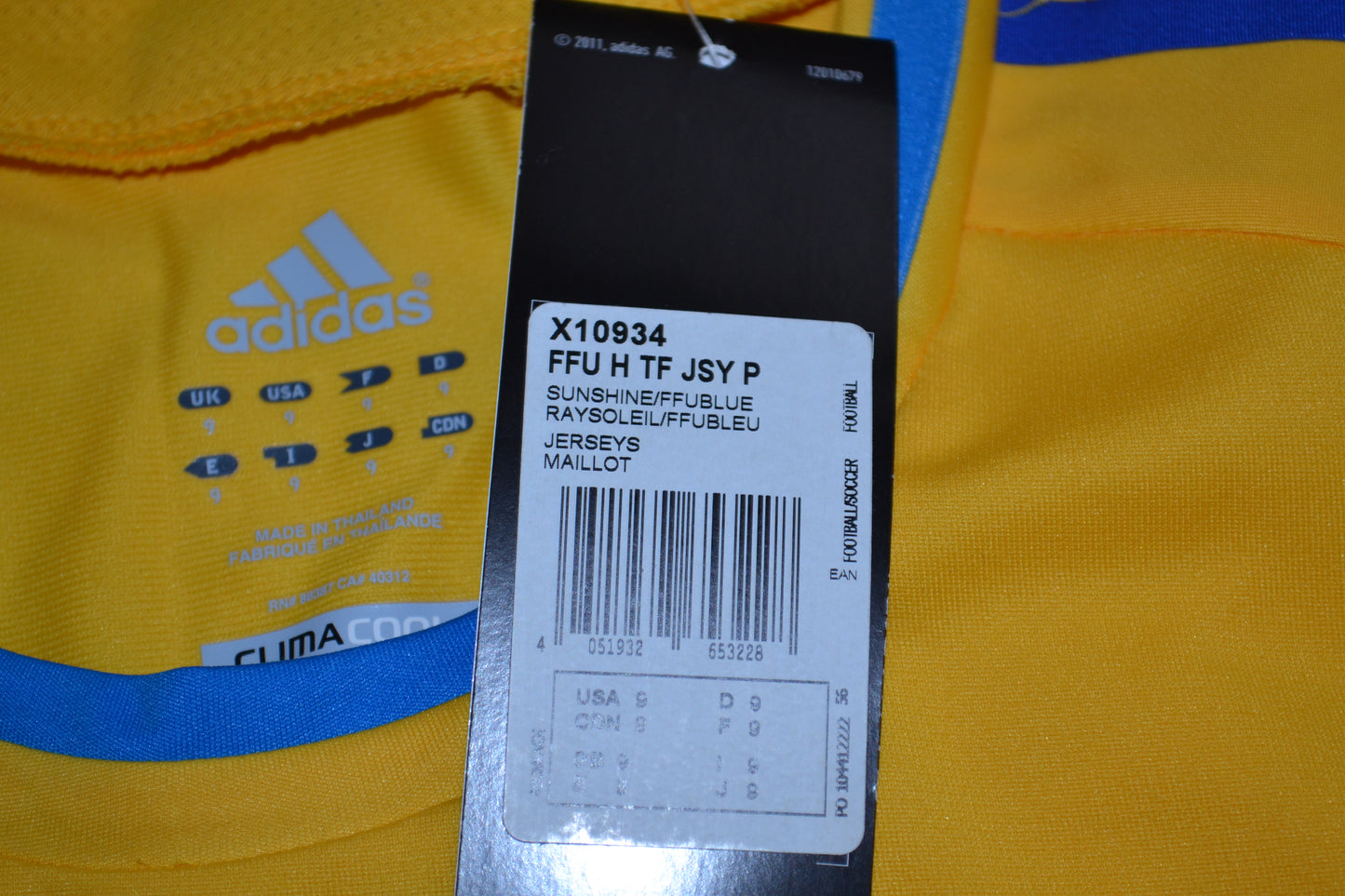 Ukraine Shirt 2012 Player Issue Techfit Jersey SZ XL