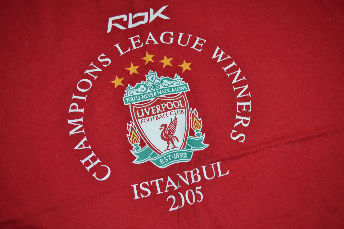 Liverpool Fan Shirt Final Istanbul 2005 Jersey SZ L Red