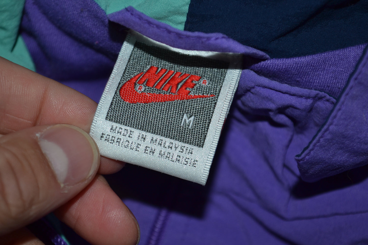 Vintage Nike 90s Nylon Top Jacket Purple SZ M