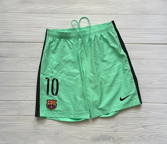 FC Barcelona 2016/2017 Mens 3rd Shorts Large Green Messi #10