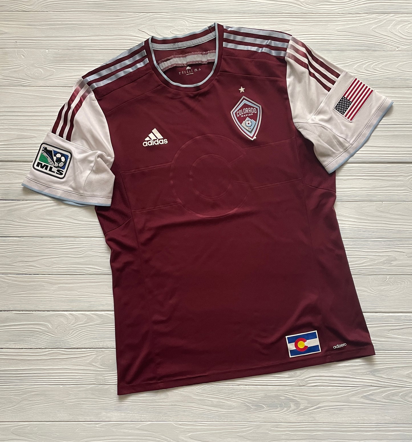 Colorado Rapids Home Shirt 2014 Player Issue Jersey SZ XL