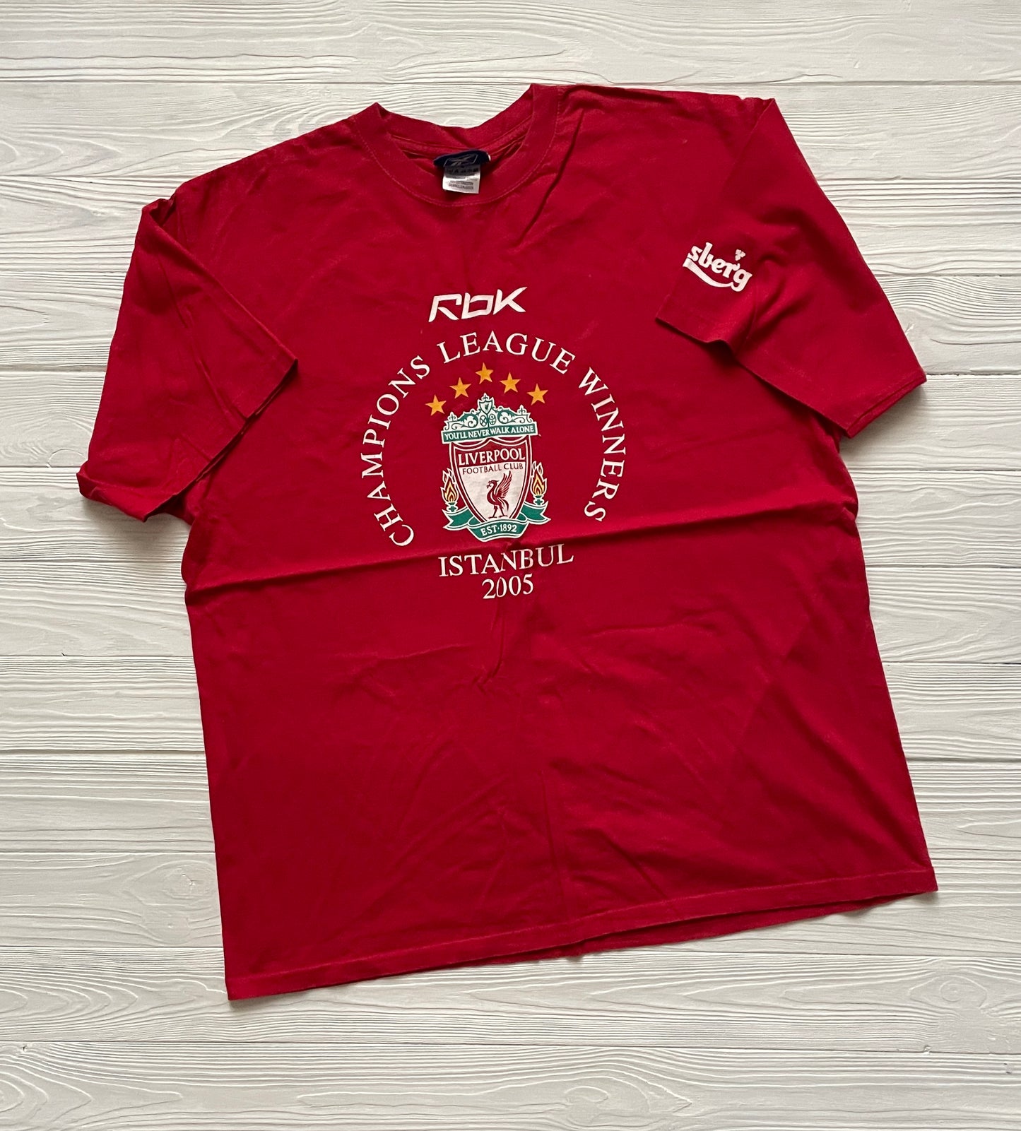 Liverpool Fan Shirt Final Istanbul 2005 Jersey SZ L Red