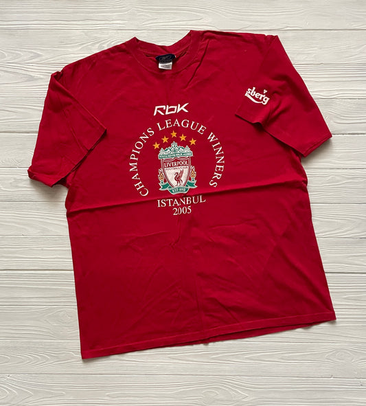 Liverpool Fan Shirt Final Istanbul 2005 Jersey SZ L Red